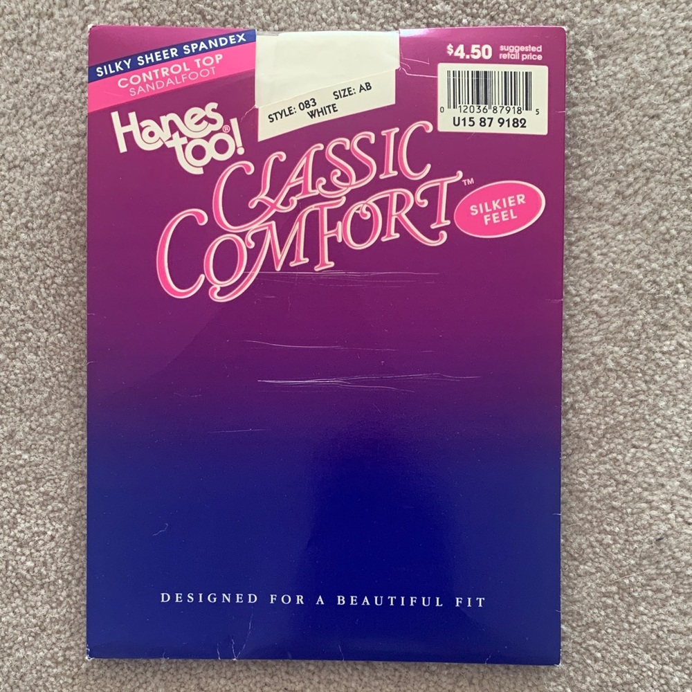 NWT *vintage* Hanes white pantyhose